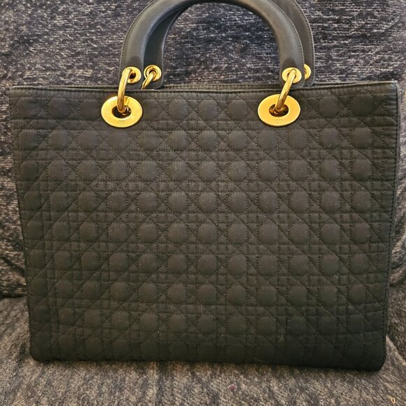 Lady dior medium nylon top handle bag - Picture 3 of 16
